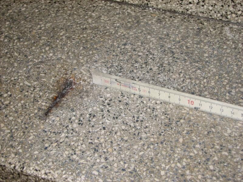 Terrazzotreppe: Ausbrüche geschlossen, Stufen neu geschliffen