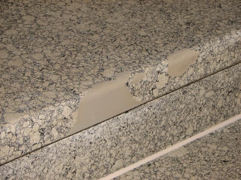 Treppenhaus im eingebauten Zustand abgeschliffen